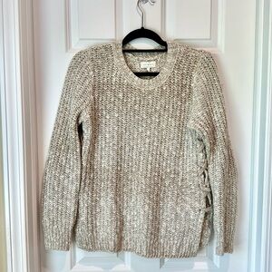 Lucky Brand - Women's Knit Crew Neck‎ Criss Cross Side Sweater - Small - Neutral